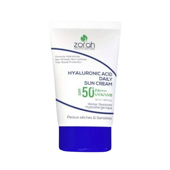 Zorah Hyaluronic Acid Daily Sun Cream Spf50+ Peau Sèche et Sensible 50ml