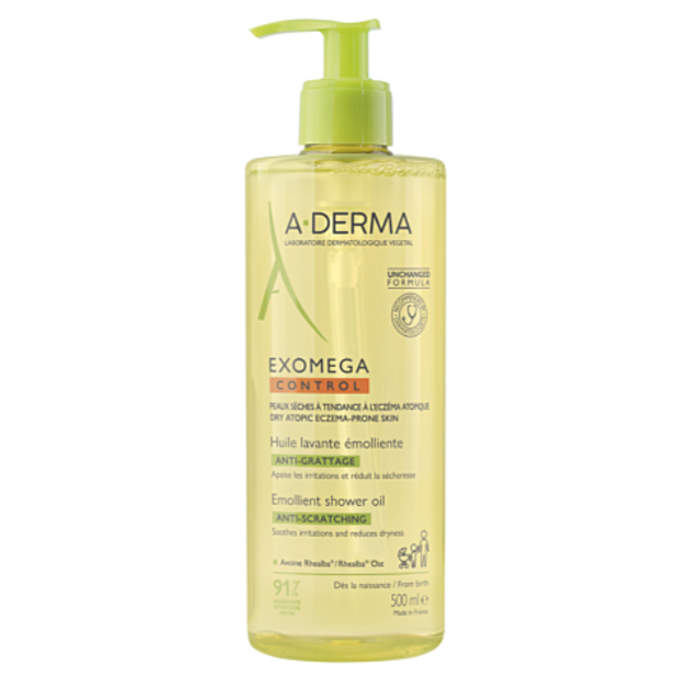 A Derma EXOMEGA CONTROL Huile lavante émolliente anti-grattage 500 ML