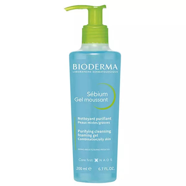bioderma sebium gel moussant Peaux Mixtes Grasses 200 ml