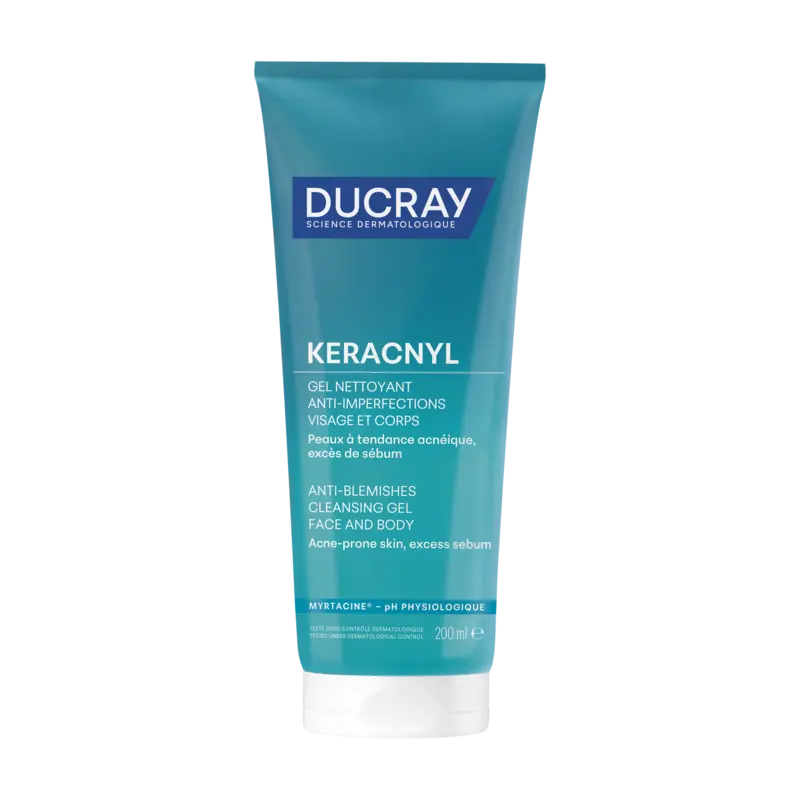 DUCRAY KERACNYL Gel nettoyant anti imperfections visage et corps TUBE 200 ML