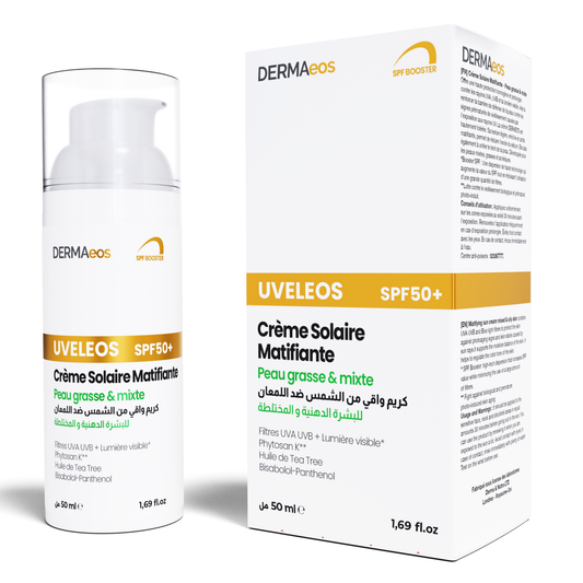 Dermaeos Uvleos Spf 50+ Crème Solaire Matifiante Peaux Mixtes & Grasse 50 ml