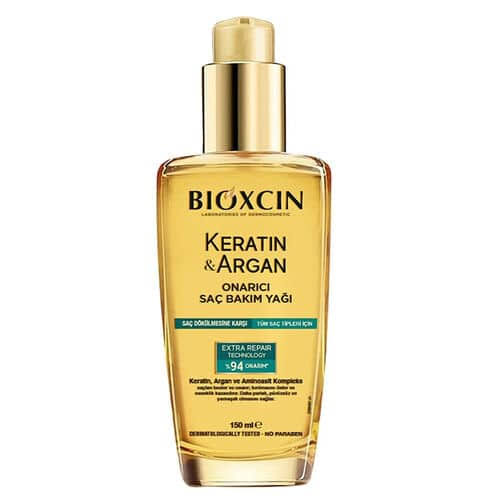Bioxcin Huile De Soins Réparatrice Keratin Argan Tous Type De Cheveux 150ml