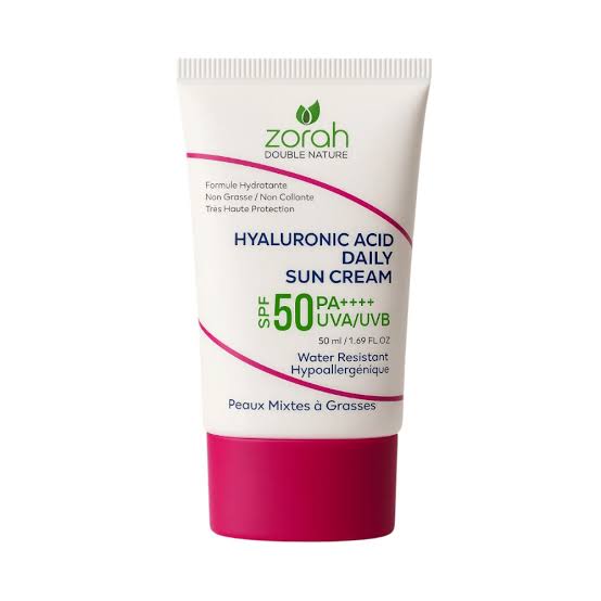 Zorah Hyaluronic Acid Daily Sun Cream Spf50+ Peau Mixte à Grasse